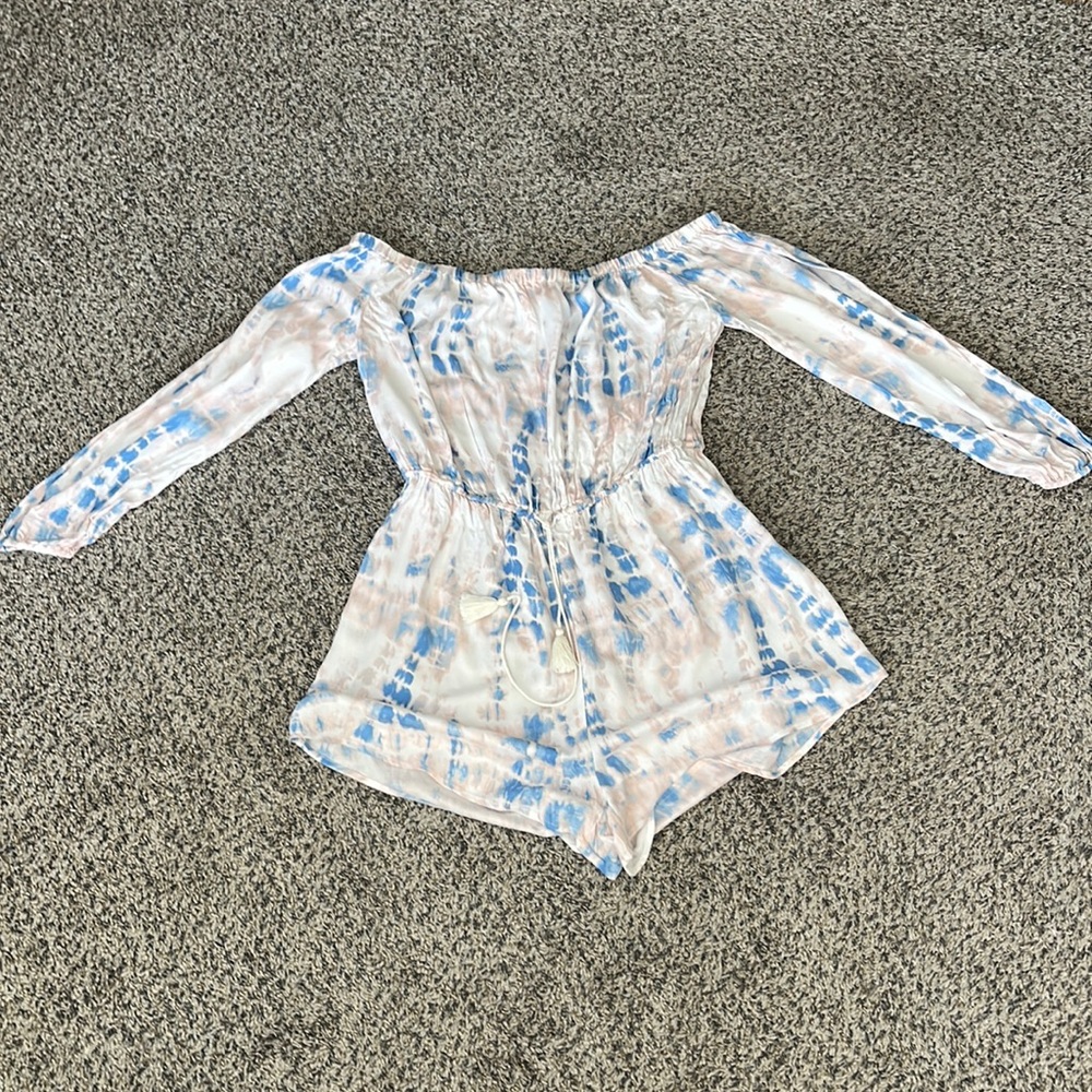 Forever 21 Long Sleeve Tie-Dye Romper
